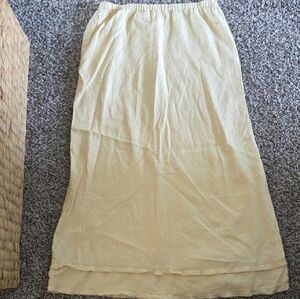 Butter Yellow Linen Skirt